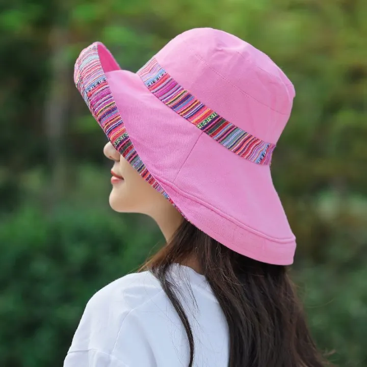 Reversible%20Fisherman%20Hat%20Sun%20Hat%20Female%20Summer%20Uv%20Protection%20Face%20Cover%20Sun-Proof%20Hat%20Outing%20and%20Biking%20Big%20Brim%20Sun%20Hat%20-%20Image%202