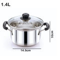 Stainless Steel Cookware Soup Pot with Glass Lid. 