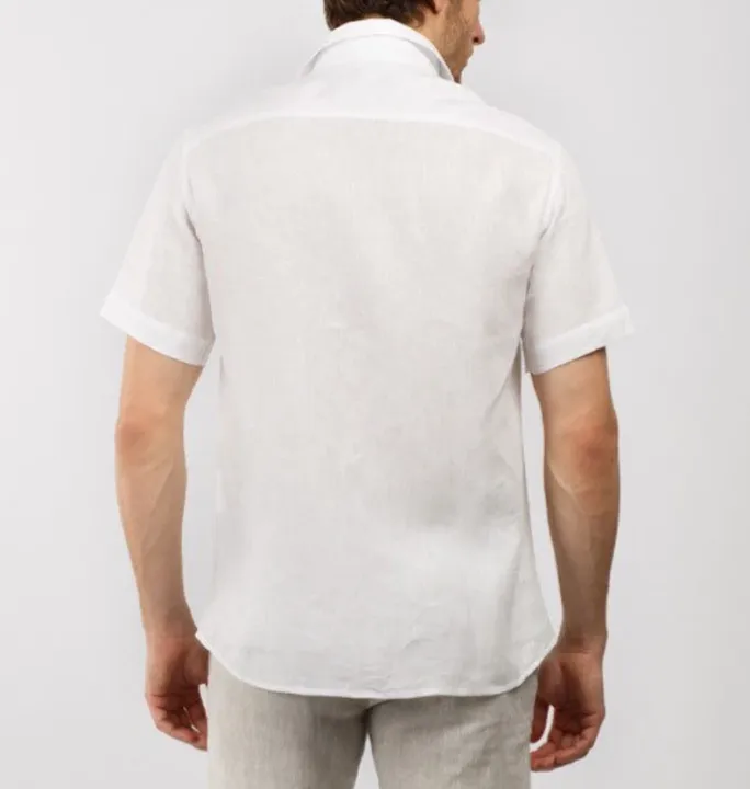 Men%20's%20Linen%20Short%20Sleeve%20White%20Shirts%20Casual%20-%20Image%204