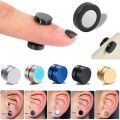 Pair Cheater Non Pierced Strong Magnet Ear Stud Glossy Ear Magnetic Stud Earrings Punk No Hole Earring 6mm-12mm. 