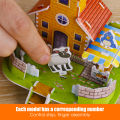 3D Stereo Puzzle Cartoon House Castle Building Model DIY Handmade Early Learning Educational Toys. 