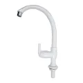 Kitchen Sink Tap 1/2'' PVC Long Round Neck White Lever type. 