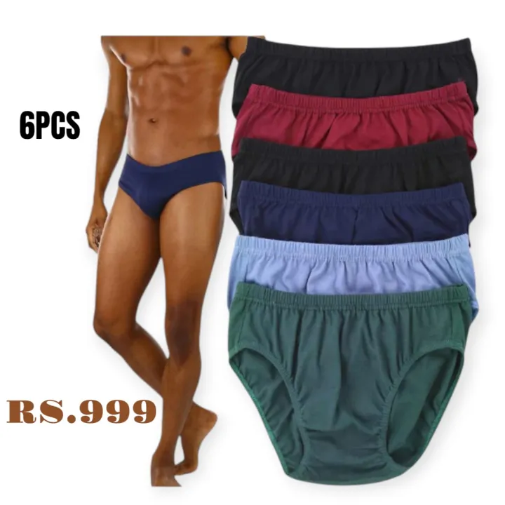 6 Pack Men's Briefs V Cut Cotton Underwear Sexy V-shape New design Woofy