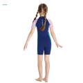 Girls Wetsuit Front Zipper Swimming Costume Scuba Diving Suit Bathing Suit for Surfing Blue Large. 