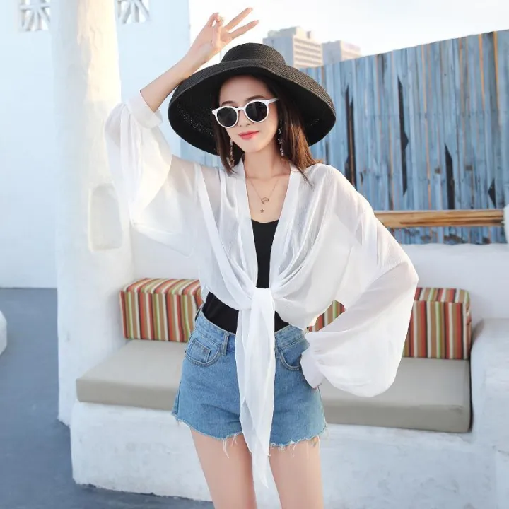 Shawl%20Summer%20with%20Skirt%20Outer%20Wear%20Cardigan%20Very%20Fairy%20Blouse%20Chiffon%20Sun%20Protection%20Clothing%20Short%20plus%20Size%20Thin%20Coat%20All-Matching%20-%20Image%206