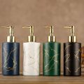 Practical Marbling Soap Dispensers 320ml Refillable Emulsion Bottle Glass Press Type Sanitizer Empty Bottle Bathroom. 