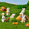 Rabbit Figurine Micro Landscape DIY Home Decor Miniature Fairy Garden Decor Queena. 