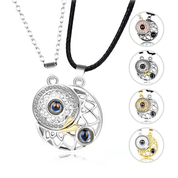 2PCS%20/%20Set%20Couple%20Gift%20Jewelry%20Sun%20Moon%20Neckwear%20Magnet%20Couple%20Necklace%20-%20Image%208