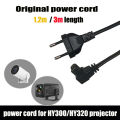 HY300 projector 1.2m 3m original extended power cord, AC cable extension , cable charging HY320 projector EU US AU UK Plug ﻿. 