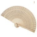 Fashion Wedding Hand Fragrant Party Carved Bamboo Folding Fan Chinese Wooden Fan. 