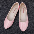 【ETOP】Summer Shoes Work Pumps Korean Style Pointed Candy Color Flat-Heeled Patent Leather Women's Shoes White Shoes Sweet Ladies' Shoes. 
