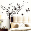 Black Floral Butterfly Flower DIY Vine Wall Sticker Art Decor Mural Room Decal. 
