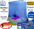 Mosquito Net With Stainless Aluminium (Frame 6x5) for ( Bed Size 7x7 to 7x13 ) Durable 1 Quality Fabric 20 Years Frame Warranty. 
