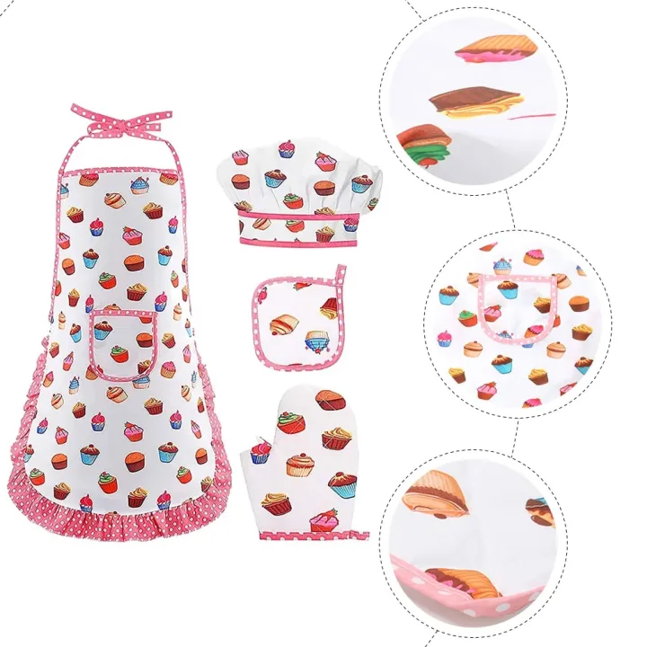 Leiyan2025%20Boy%20Suit%20Children's%20Apron%20Kitchen%20Kids%20Toddler%20Cooking%20Girl%20Chef%20Kits%20White%20Hat%20Aprons%20-%20Image%202