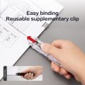RHS Online Staple Metal Clip Push Hand Paper Clipper with Refills Fixing Organizing Stapler Reusable Push Clamp for Document File. 