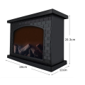 2X Electric Fireplace Lantern LED Flame Log Effect Rectangle Fire Place Lantern. 