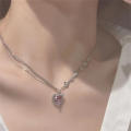 Fashion Crystal Heart Water Drop Pendant Necklaces Sweet Cool Egirl Clavicle Chain Aesthetic Women Jewelry Y2K Accessories. 