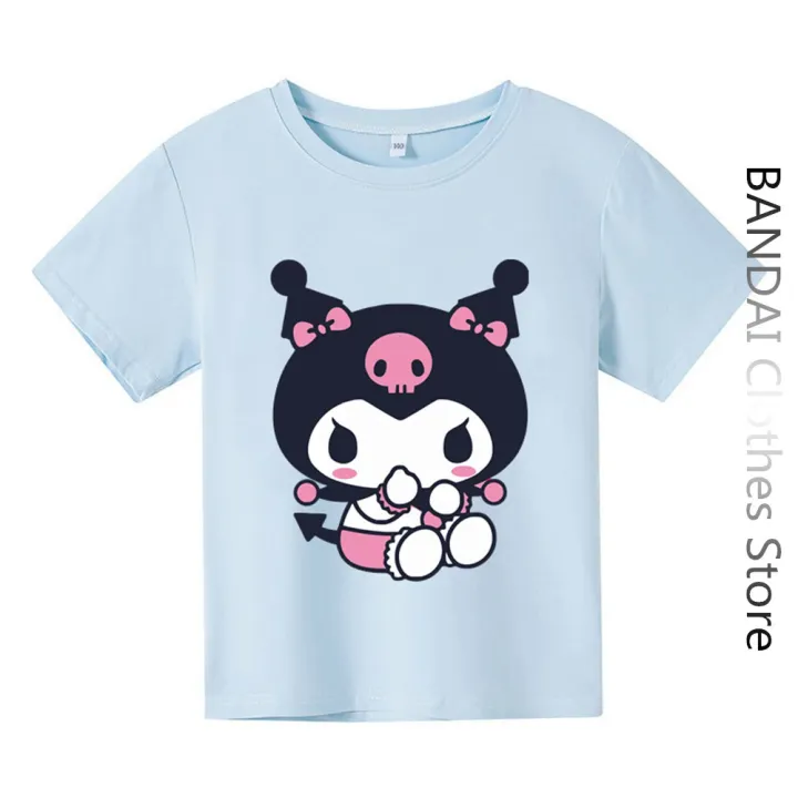 Fashion%20Cute%20Cartoon%20Kuromi%20Children's%20T-Shirt%20Kawaii%20Summer%20Tees%20Loose%20Short%20Sleeve%20Women%20Y2k%20Tops%20Boy%20Girl%20Shirts%20-%20Image%207