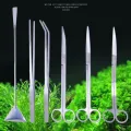 1/2/3/4/5pcs Aquarium Tank Tool Aquascaping Fish Tank Plants Long Tweezers Scissors Steel Tool Pet Product. 