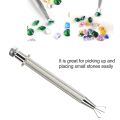 Inspection Tools Jewelry Bead Gem Holder Pick-Up Tool Diamond Gems 4 Prong Tweezer Catcher Grabber DIY Professional Jewelry Making Tool Jeweler. 
