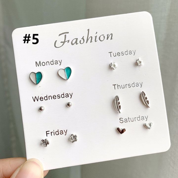 Simple%20Design%20One%20Week%20Earring%20Sets%20Ear%20Studs%20for%20Women%20Girls%20-%20Image%203