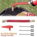 Pump Needles for Ball Adapter Set, Pump Connection Inflatable Needle Trachea Set, 5 Pieces Ball Pump Needle Set, Needle Nozzle Adapter inflatable set, Football Basketball Inflatable Head Multi-Use Metal Needle Inflatable Head. 