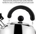 Stainless Steel Whistling Tea Kettle Tea Pot |Tea Kettles Stovetop Large Capacity, Capsule Base Tea Pots for Stove Top (Silver Tone) -1L, 2L, 3L. 