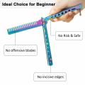 Foldable CSGO Balisong Trainer Pocket Flail Knife Uncut Blade Butterfly Comb For Training Tool Portable Butterfly Training Knife. 