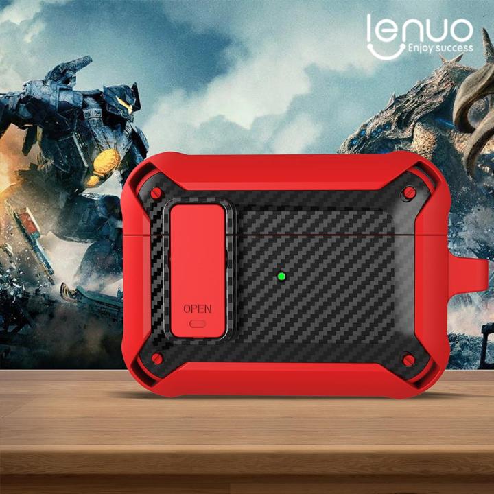 Lenuo Anti-fall Cover For Airpods Pro Case Carbon fiber Headphone