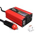 200W Car Power Inverter Dc 12V To Ac 220V Converter Dual Usb Charger Adapter Car Power Booster - Red. 