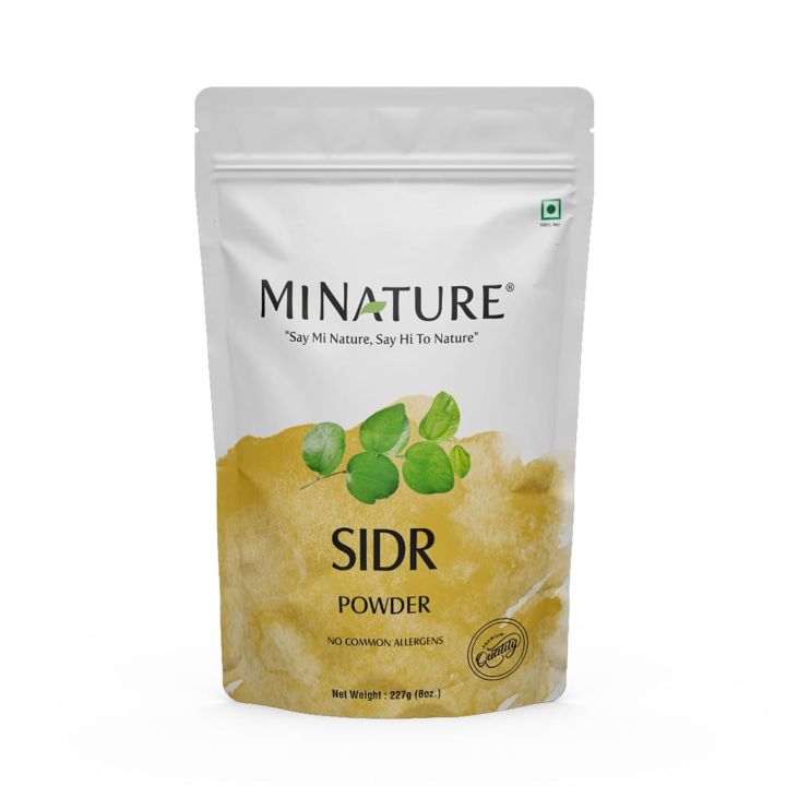 Sidr Powder by mi nature| for Hair & Skin | Sidr Leaves Powder |Natural Hair Cleanser & Conditioner | Natural Source of Mucilages and Saponins |227 g (8Oz) (for india) (0125)