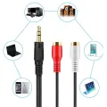 3.5mm Jack Male to 2 RCA Female Jack RCA Stereo Audio Cable Converter Adapter High Quality. 