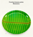 6 Pieces / Banana Leaf Design / Melamine / Round Plate Set / 9 Inches. 