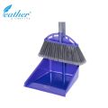 DUSTPAN AND BROOM SET WITH 70CM PLASTIC COATED METAL HANDLES - FEATHER BRAND. 