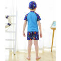 bellylady 3Pcs/set Boy Kid Split suit ops + Shorts + Hat Short Sleeve Cartoon Surfing wear for 3-13Y. 
