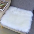 Fur Fluffy Rugs Square Shape Faux Wool Carpet Rug Carpet for Living Room Bedroom Balcony Table Mats ( 42 cm x 42 cm). 