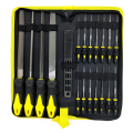 19Pcs Metal Steel File Grinding Tool Set with Flat File, Semi-Circular File, Circular File, Triangular File and Needle File Tool Set Kit. 