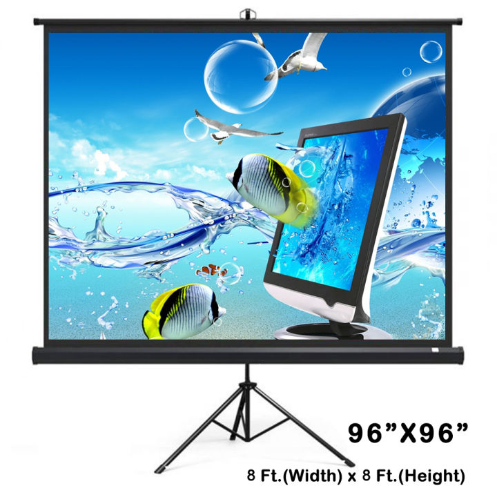 Portable Tripod Projector Screen (96"X96")