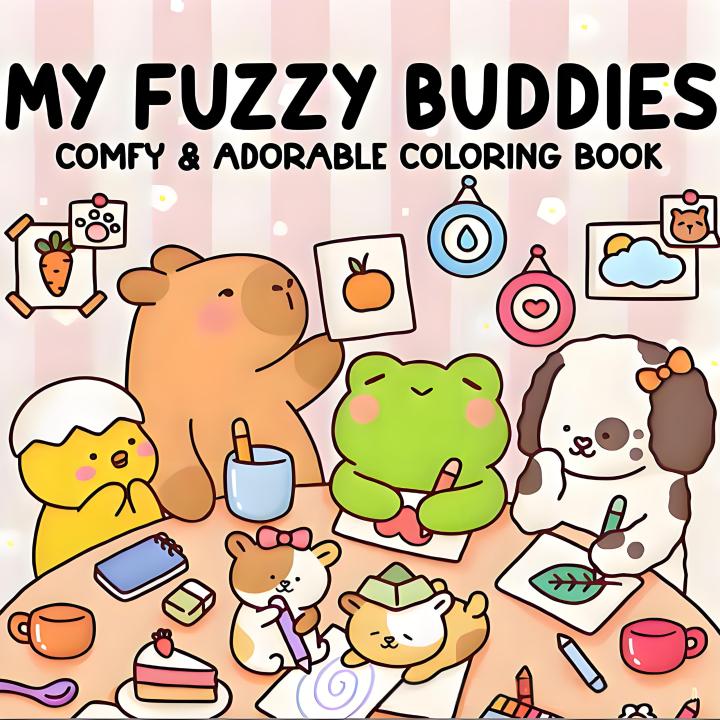 My%20Fuzzy%20Buddies%20Coloring%20Book%20For%20Adults%20And%20Teens%20Featuring%20Cute%20Animal%20Life%20Stories%20Plush%20Friends%20Coloring%20Book%20-%20Image%204