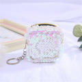 Sequins Coin purse for girls Dazzling blue Purple Color-changing coin bag Mini wallet with sequins for Kids' accessories Fashion accessories Coin storage Keychain attachment Small gift. 