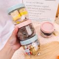 1 Pc Mini Round Transparent Plastic Snacks Sealed Canister/ Portable Stackable Candy Biscuit Storage Jar/ Kitchen Multipurpose Food Sorting Box. 