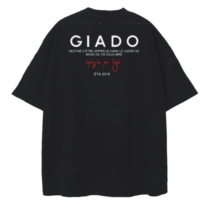 Oversized T shirt Jet Black Giado big  Graphics T Shirt Street culture Style Tee 240gsm High Quality T shirt S to 2xl G I A Clothing Brand New Drop Hot Sale Viral Tee Handwash Tee  Black Tee