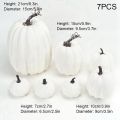 Halloween White Artificial Pumpkin Decoration Foam Pumpkin Desktop Core Thanksgiving Halloween Decoration 14 Pieces. 