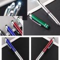 High Quality With LED Light Multi-function Pen Metal 3-in-1 Capacitive Pen Writing Supplies Tool Pen School Office. 