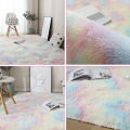 Long Plush ie Dyed Carpet hicken Floor Rug Nonslip Mat for Bedroom Bedside Living Room. 