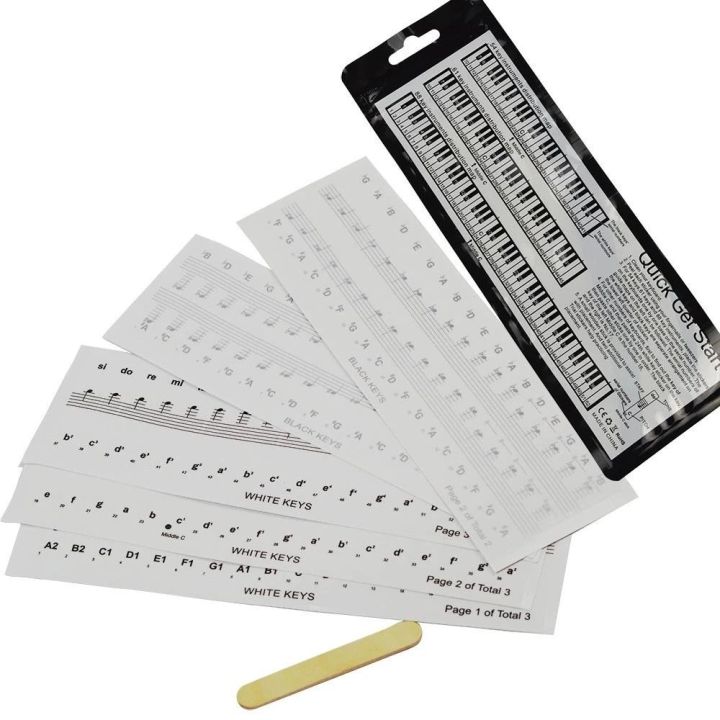Key Sticker For Instrument PVC Piano Accessories 54/61/88 Key Music Decal Notes White Keys Piano ...