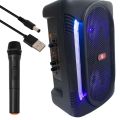 wireless portable Bluetooth KTS-1329 speaker with led colorful light karaoke Videoke function speaker FREE WIRELESS MICROPHONE AND REMOTE. 