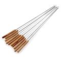 [HOT] 60% Hot Sale 10/12 Pcs Durable Outdoor Picnic BBQ Barbecue Skewers Roast Stick Stainless Steel Needle Kitchen Supplies. 