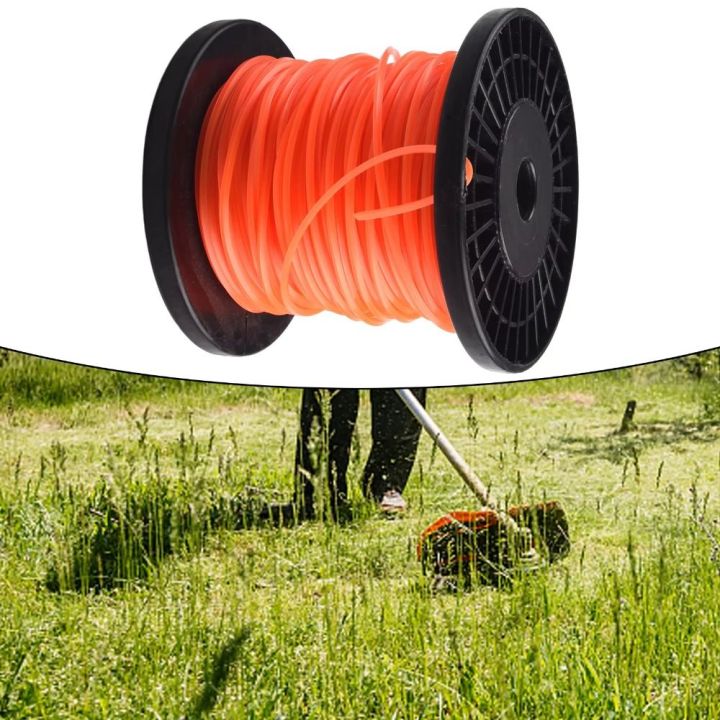 Spiral Rope 50M 2.7mm Mowing Nylon Grass Trimmer Rope Round Orange ...