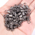 50PCS Fishing Barrel Bearing Rolling Swivel Solid Ring Lures Connector 11 Size Conbo. 